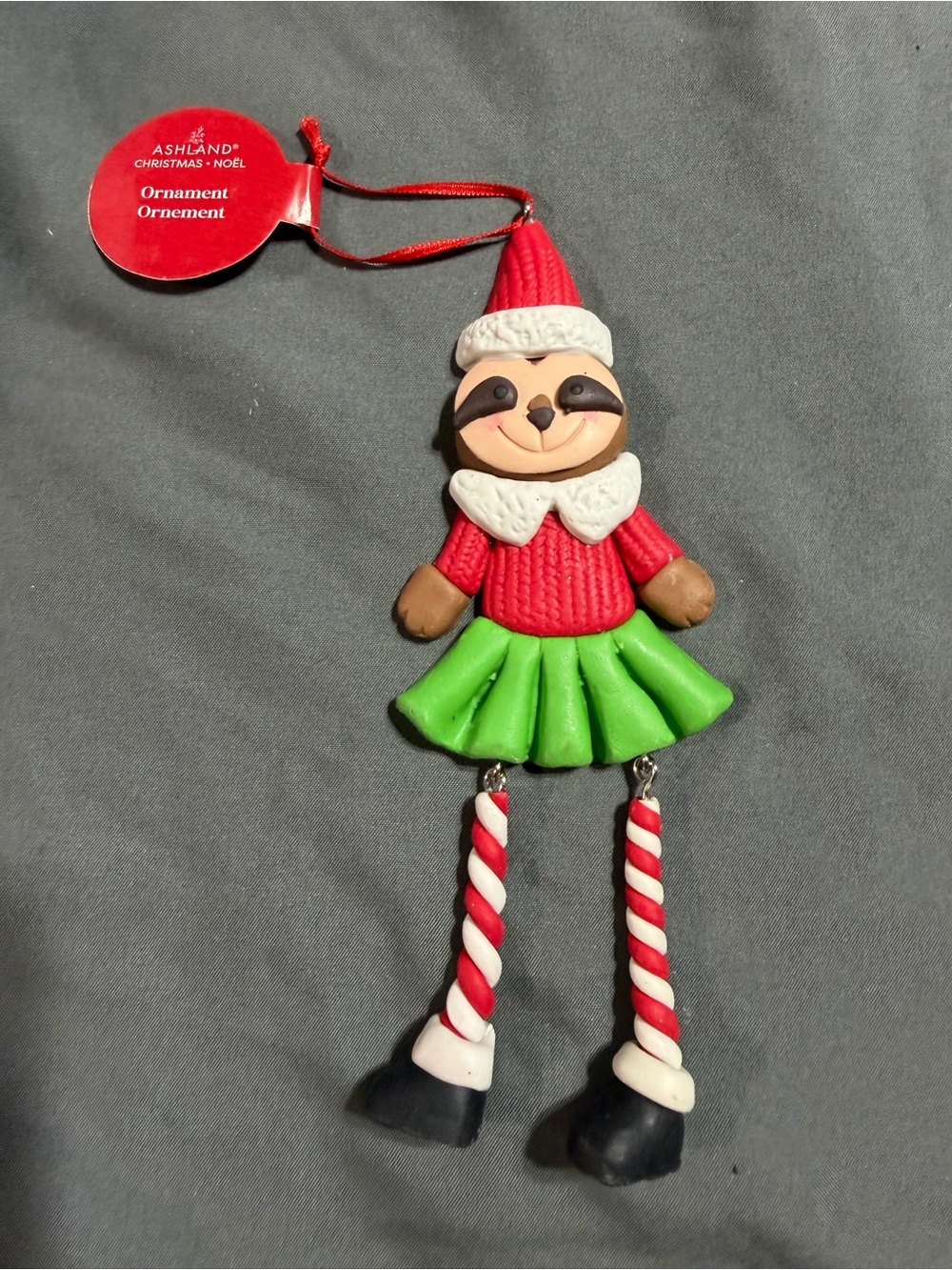 Ashland Red and Green Sloth Holiday Hanging Ornament